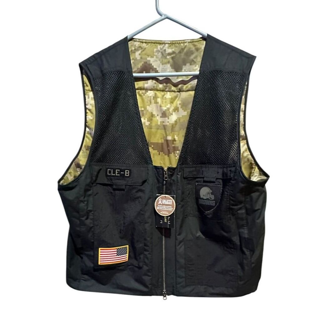 Nike NFL Cleveland Browns Camo Vest Salute to Service Men’s Size XL Black NWT